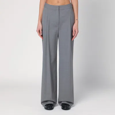 Shop Loulou Studio Wide Grey Wool Pants