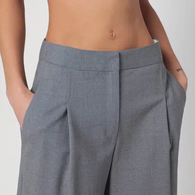 Loulou Studio Wide Grey Wool Pants In Grey