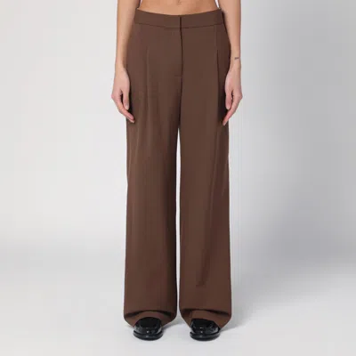 Loulou Studio Wide-leg Tailored Pants In Brown