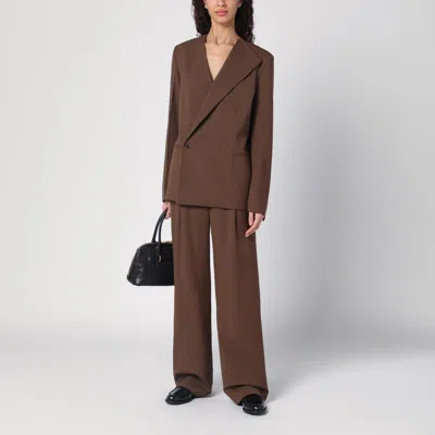 Loulou Studio Wide-leg Tailored Pants In Brown