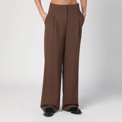 Loulou Studio Wide-leg Tailored Pants In Brown