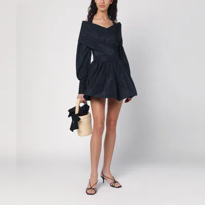 Patou Black Balloon Mini Skirt In Blue