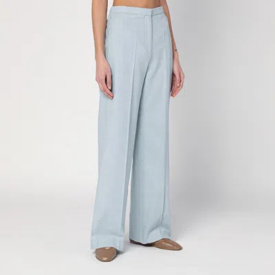 Loulou Studio Gray Fog Pants In Cotton Blend In Light Blue