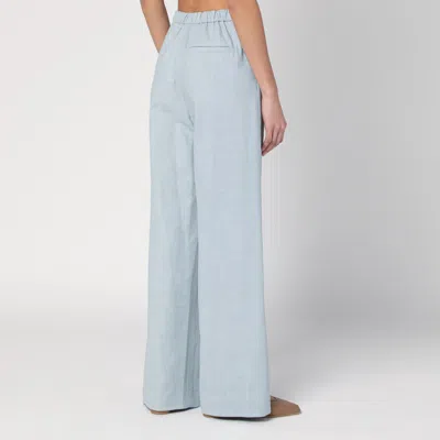 Loulou Studio Gray Fog Pants In Cotton Blend In Light Blue