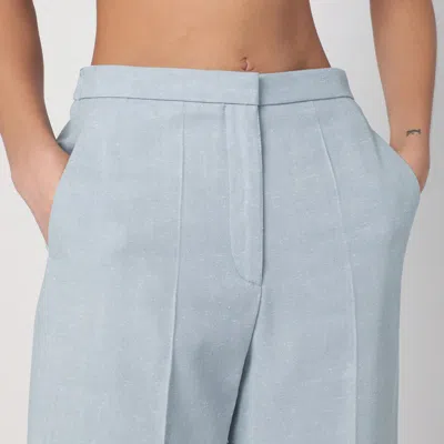 Loulou Studio Gray Fog Pants In Cotton Blend In Light Blue