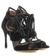 TABITHA SIMMONS FREYA HIGH VELVET AND MESH SANDALS,P00198626