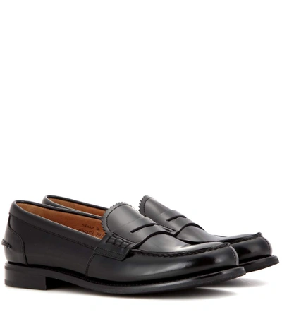 Shop Church's Leather Loafers In Llack