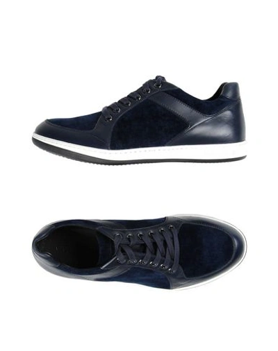 Shop Giorgio Armani Sneakers In Dark Blue