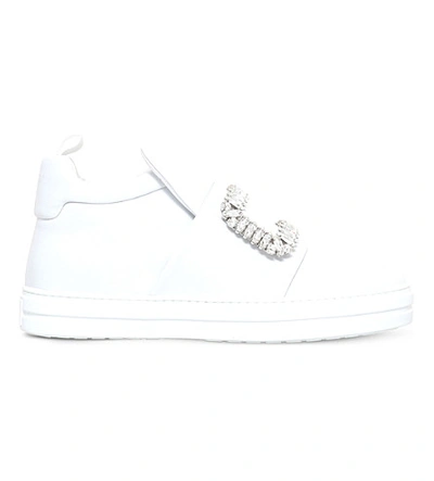 Roger Vivier Sneaky Viv Embellished High-top Leather Sneakers In White