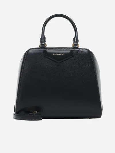 Givenchy Mini Antigona Cube Leather Crossbody Bag In Black