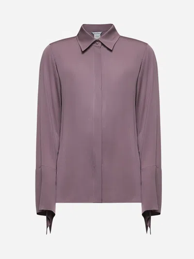 Max Mara Mauve Silk Charmeuse Grecia Shirt