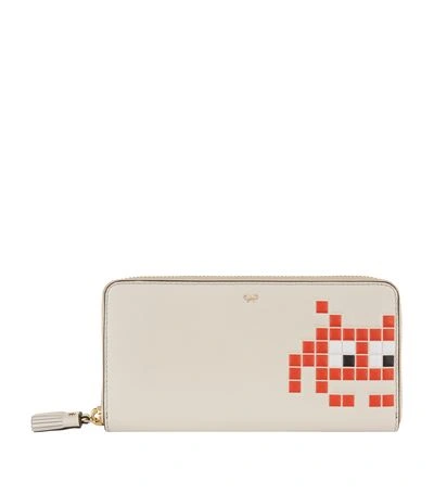 Anya Hindmarch 'space Invaders' Embossed Leather Continental Wallet