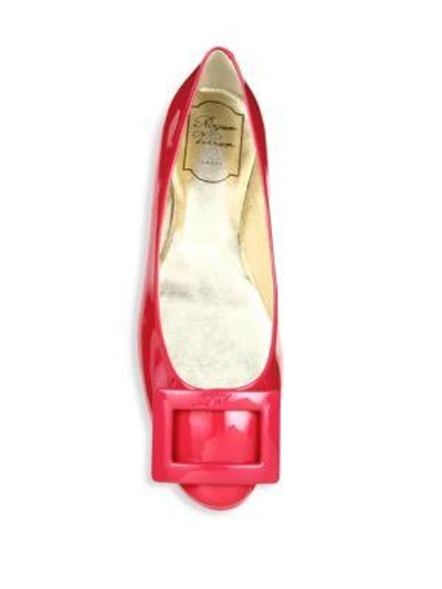 Shop Roger Vivier Gommette Patent Leather Flats In Old Pink