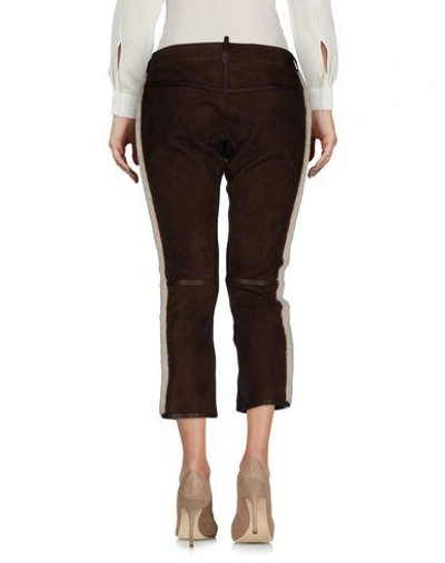 Shop Dsquared2 Cropped Pants & Culottes In Dark Brown