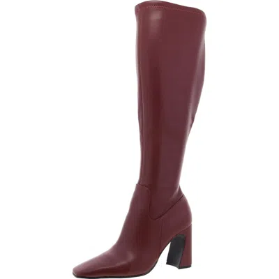 Steve Madden Women's Lamarca Wide-calf Knee-high Block-heel Stretch Dress Boots In White