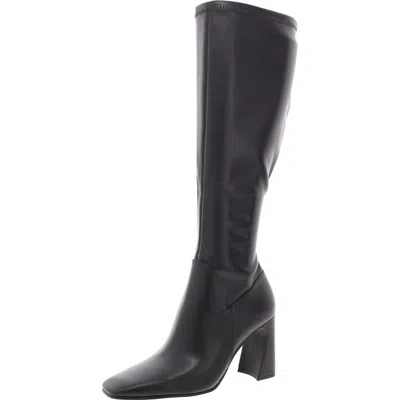 Steve Madden Lamarca Womens Faux Leather Square Toe Knee-high Boots In Black