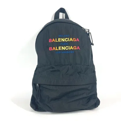 Pre-owned Balenciaga Black Multi-color Nylon Backpack () In Black, Multi-color