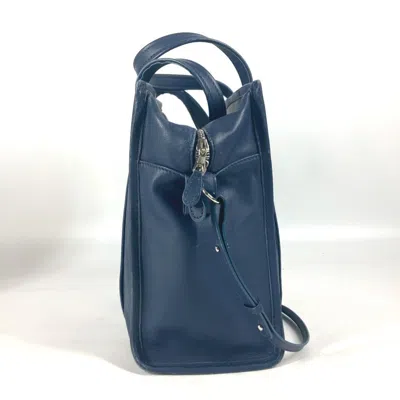 Pre-owned Balenciaga Navy Leather Handbag Shoulder Bag Tote Bag ()