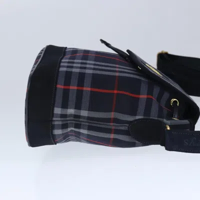 Pre-owned Burberry Nova Check Navy Canvas Shoulder Bag ()