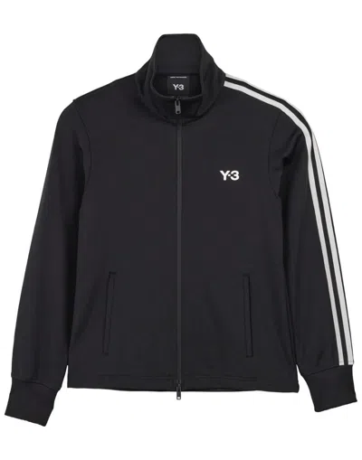 Y-3 3-stripes Logo Zipped Jacket In Black