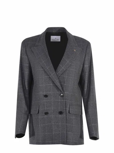 Manuel Ritz Wool Blend Jacket In Grey