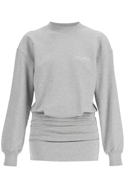 Shop Attico Lightweight Fleece Mini Dress In Grey