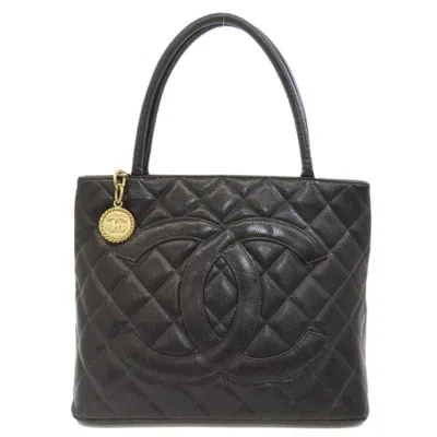 Pre-owned Chanel Black Caviar Leather Tote Bag ()