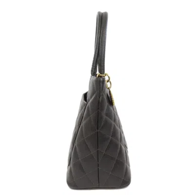 Pre-owned Chanel Black Caviar Leather Tote Bag ()