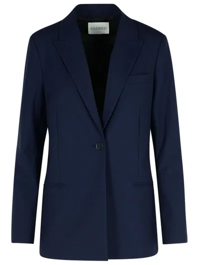 CLOSED CLOSED NAVY POLYESTER BLEND BLAZER 