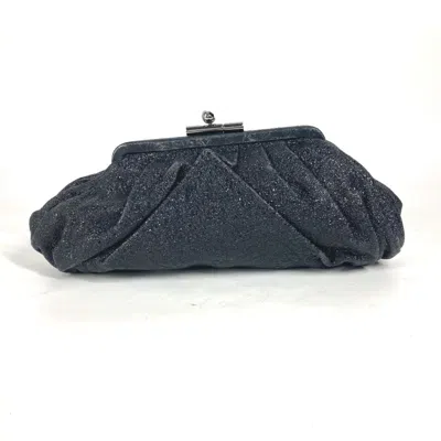 Pre-owned Chanel Dark Navy Leather Clutch Bag Pouch ()