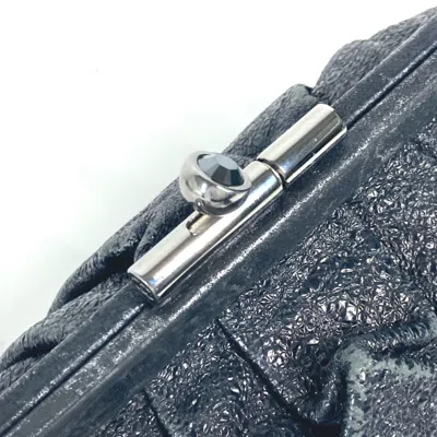 Pre-owned Chanel Dark Navy Leather Clutch Bag Pouch ()