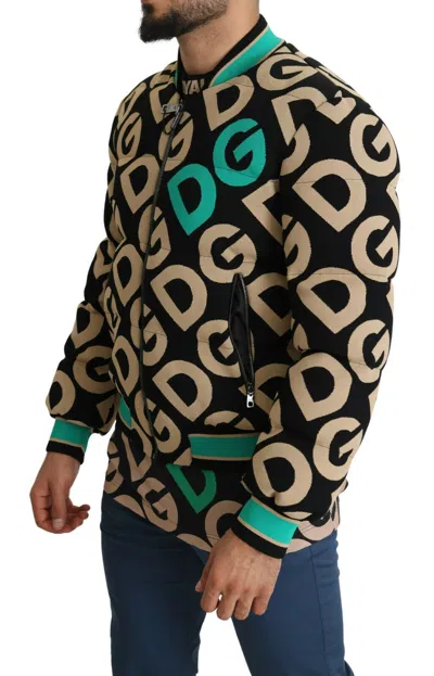 Dolce & Gabbana Multicolor Dgmillennials Logo Print Jacket In Black
