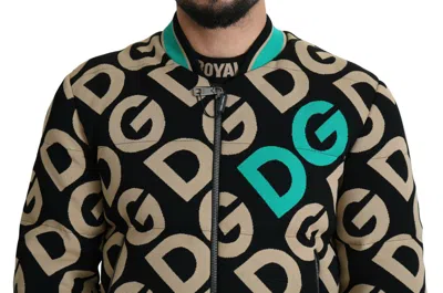 Dolce & Gabbana Multicolor Dgmillennials Logo Print Jacket In Black