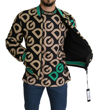 Dolce & Gabbana Multicolor Dgmillennials Logo Print Jacket In Black