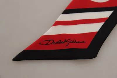 Pre-owned Dolce & Gabbana Multicolor Twill Silk Foulard Shawl Women's Scarf ()