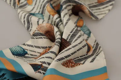Pre-owned Dolce & Gabbana Multicolor Twill Silk Foulard Shawl Women's Scarf ()