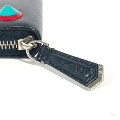 Pre-owned Fendi Black Multi-color Leather Long Wallet (bi-fold) () In Black, Multi-color