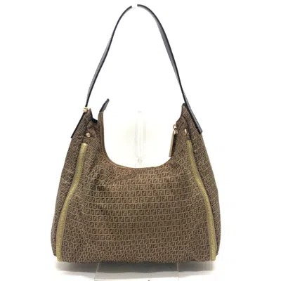 Pre-owned Fendi Zucca Beige Zucca Shoulder Bag ()