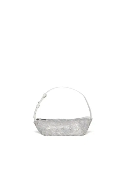 Max & Co Mesh Bag With Rhinestones In White