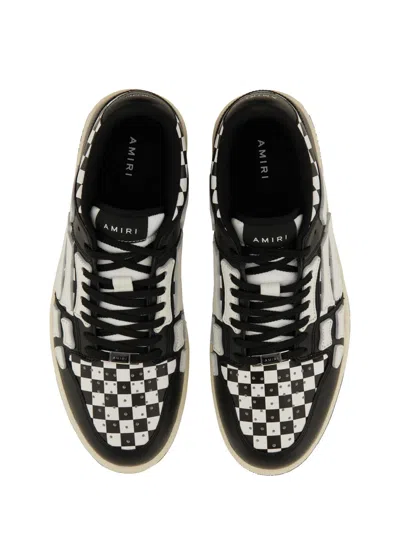 Amiri Low-top Checkered Pattern Rubber Sole Sneaker In Black