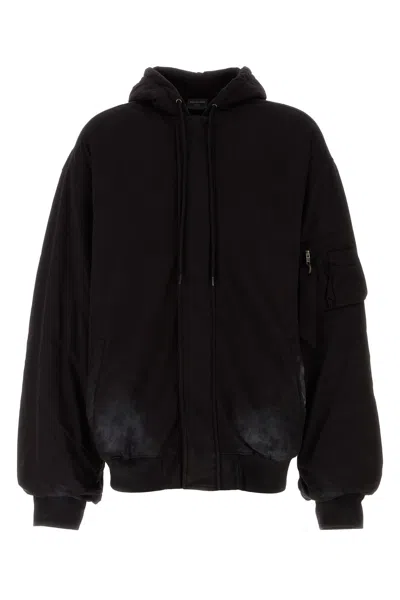 Balenciaga Front Pocket Oversize Cotton Sweatshirt