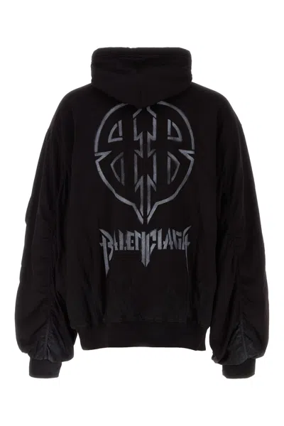 Balenciaga Front Pocket Oversize Cotton Sweatshirt