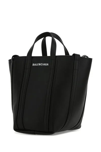Balenciaga Black Leather Everyday Xs Handbag In Black