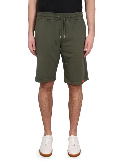 Aspesi Green Bermuda Shorts With Adjustable Waistband In Green
