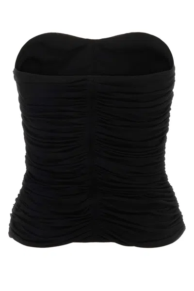 Saint Laurent Strapless Ruched Crepe-jersey Bustier Top