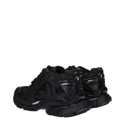 Balenciaga Futuristic Black Sneakers With Textured Overlays And Chunky Sole