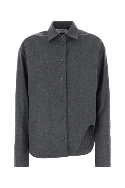 Attico Dark Grey Wool Blend Eliza Shirt