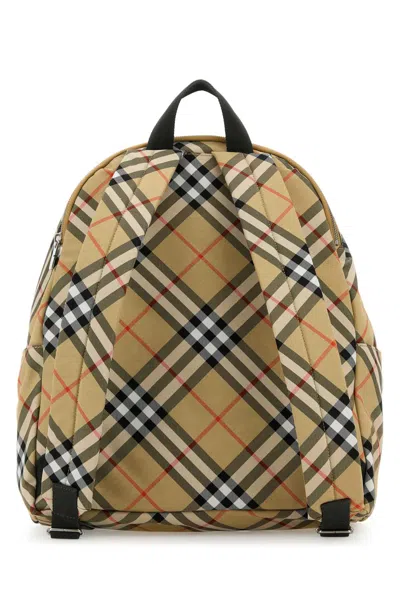 Burberry Backpack Checked Fabric Adjustable Straps