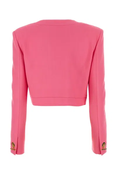 Moschino Cropped Structured Blazer With Buttoned Sleeves