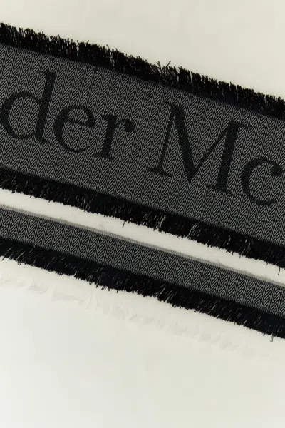Alexander Mcqueen Ivory Wool Blend Foulard